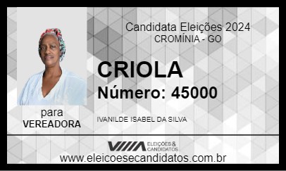 Candidato CRIOLA 2024 - CROMÍNIA - Eleições