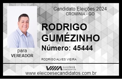 Candidato RODRIGO GUMÉZINHO 2024 - CROMÍNIA - Eleições