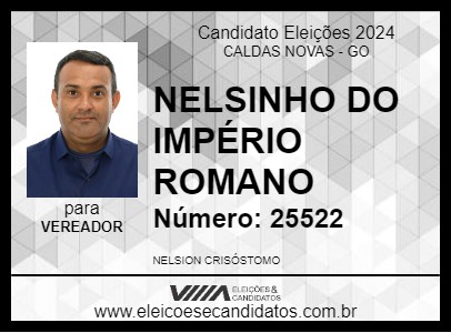 Candidato NELSINHO DO IMPÉRIO ROMANO 2024 - CALDAS NOVAS - Eleições