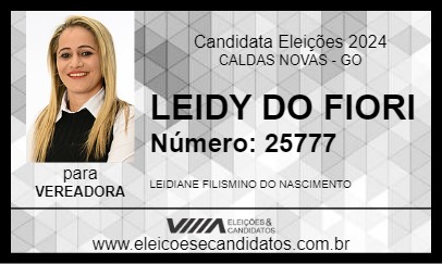 Candidato LEIDY DO FIORI 2024 - CALDAS NOVAS - Eleições