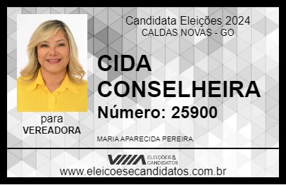 Candidato CIDA CONSELHEIRA 2024 - CALDAS NOVAS - Eleições