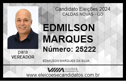 Candidato EDMILSON MARQUES 2024 - CALDAS NOVAS - Eleições