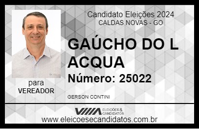 Candidato GAÚCHO DO L ACQUA 2024 - CALDAS NOVAS - Eleições