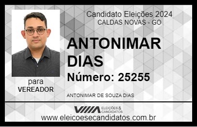 Candidato ANTONIMAR DIAS 2024 - CALDAS NOVAS - Eleições