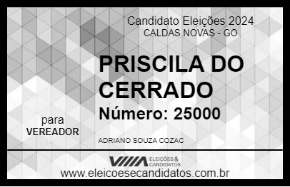 Candidato PRISCILA DO CERRADO 2024 - CALDAS NOVAS - Eleições