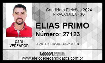 Candidato ELIAS PRIMO 2024 - PIRACANJUBA - Eleições