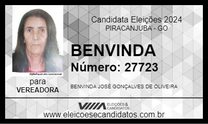 Candidato BENVINDA 2024 - PIRACANJUBA - Eleições