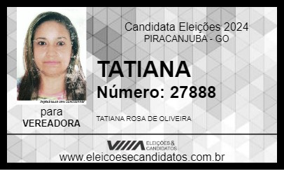 Candidato TATIANA 2024 - PIRACANJUBA - Eleições