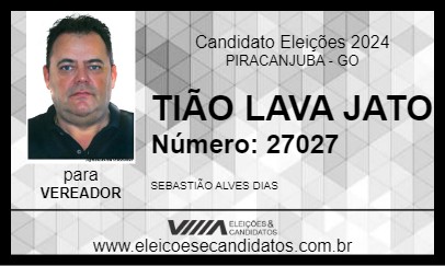 Candidato TIÃO LAVA JATO 2024 - PIRACANJUBA - Eleições