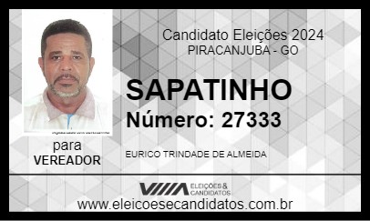 Candidato SAPATINHO 2024 - PIRACANJUBA - Eleições