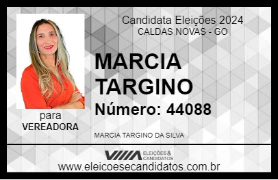 Candidato MARCIA TARGINO 2024 - CALDAS NOVAS - Eleições