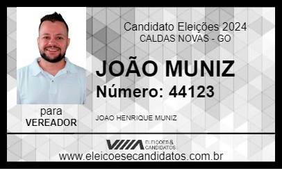 Candidato JOÃO MUNIZ 2024 - CALDAS NOVAS - Eleições