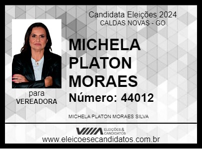 Candidato MICHELA PLATON MORAES 2024 - CALDAS NOVAS - Eleições