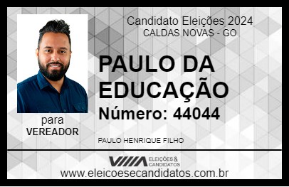 Candidato PAULO DA EDUCAÇÃO 2024 - CALDAS NOVAS - Eleições