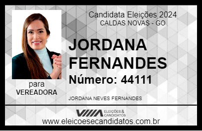 Candidato JORDANA FERNANDES 2024 - CALDAS NOVAS - Eleições