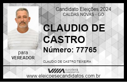 Candidato CLAUDIO DE CASTRO 2024 - CALDAS NOVAS - Eleições