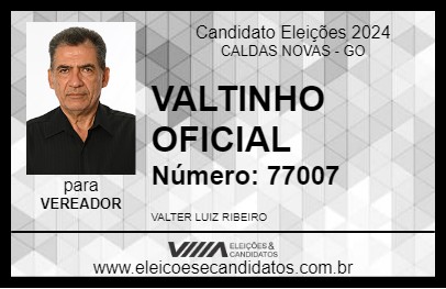 Candidato VALTINHO OFICIAL 2024 - CALDAS NOVAS - Eleições