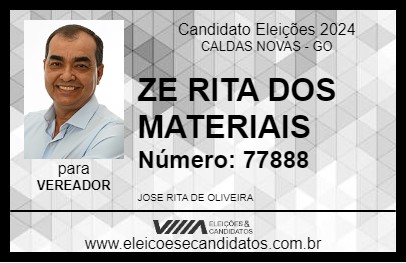 Candidato ZE RITA DOS MATERIAIS 2024 - CALDAS NOVAS - Eleições