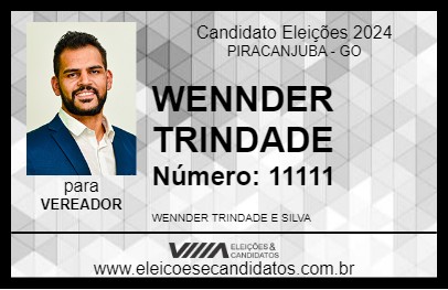 Candidato WENNDER TRINDADE 2024 - PIRACANJUBA - Eleições