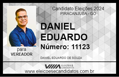 Candidato DANIEL EDUARDO 2024 - PIRACANJUBA - Eleições