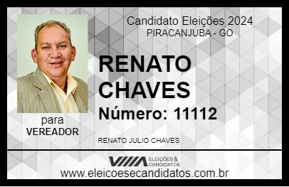 Candidato RENATO CHAVES 2024 - PIRACANJUBA - Eleições