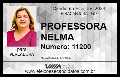 Candidato PROFESSORA NELMA 2024 - PIRACANJUBA - Eleições