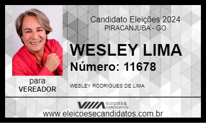 Candidato WESLEY LIMA 2024 - PIRACANJUBA - Eleições