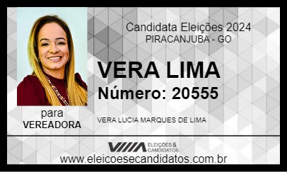 Candidato VERA LIMA 2024 - PIRACANJUBA - Eleições