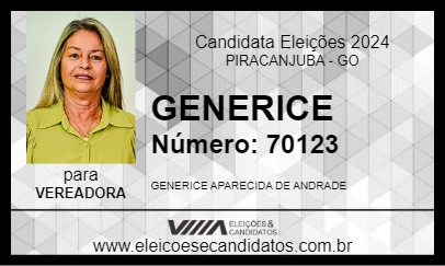 Candidato GENERICE 2024 - PIRACANJUBA - Eleições