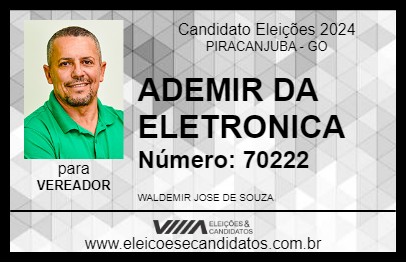 Candidato ADEMIR DA ELETRONICA 2024 - PIRACANJUBA - Eleições