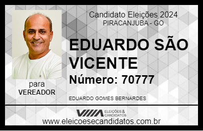 Candidato EDUARDO SÃO VICENTE 2024 - PIRACANJUBA - Eleições