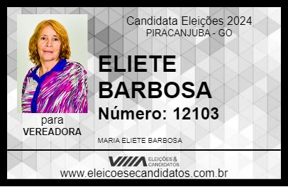 Candidato ELIETE BARBOSA 2024 - PIRACANJUBA - Eleições