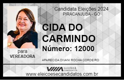 Candidato CIDA DO CARMINDO 2024 - PIRACANJUBA - Eleições