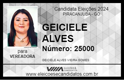 Candidato GEICIELE ALVES 2024 - PIRACANJUBA - Eleições