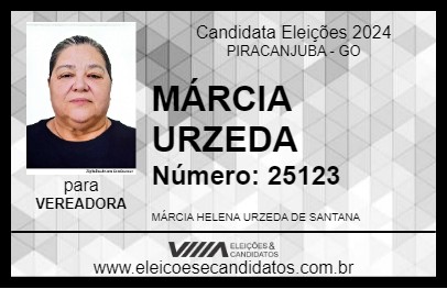 Candidato MÁRCIA URZEDA 2024 - PIRACANJUBA - Eleições