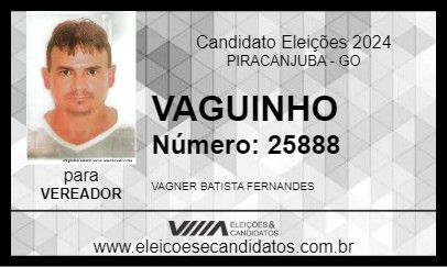 Candidato VAGUINHO 2024 - PIRACANJUBA - Eleições