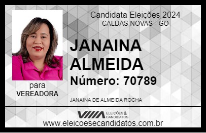 Candidato JANAINA ALMEIDA 2024 - CALDAS NOVAS - Eleições