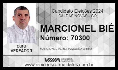 Candidato MARCIONEL BIÉ 2024 - CALDAS NOVAS - Eleições