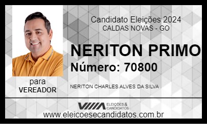 Candidato NERITON PRIMO 2024 - CALDAS NOVAS - Eleições