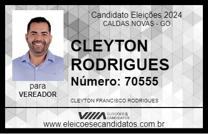 Candidato CLEYTON RODRIGUES 2024 - CALDAS NOVAS - Eleições