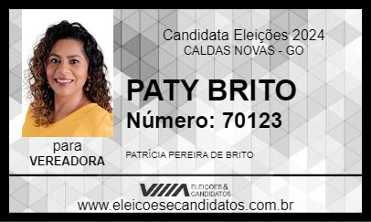 Candidato PATY BRITO 2024 - CALDAS NOVAS - Eleições