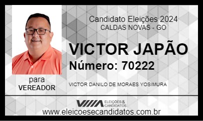 Candidato VICTOR JAPÃO 2024 - CALDAS NOVAS - Eleições