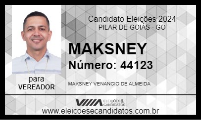 Candidato MAKSNEY 2024 - PILAR DE GOIÁS - Eleições