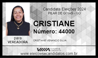 Candidato CRISTIANE 2024 - PILAR DE GOIÁS - Eleições