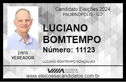 Candidato LUCIANO BOMTEMPO 2024 - PALMINÓPOLIS - Eleições