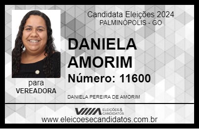 Candidato DANIELA AMORIM 2024 - PALMINÓPOLIS - Eleições