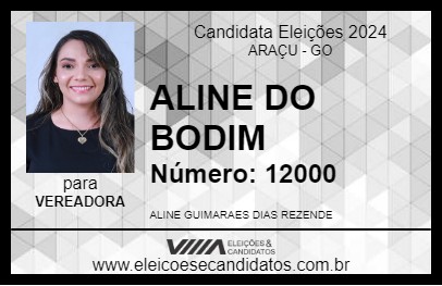 Candidato ALINE DO BODIM 2024 - ARAÇU - Eleições