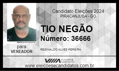 Candidato TIO NEGÃO 2024 - PIRACANJUBA - Eleições