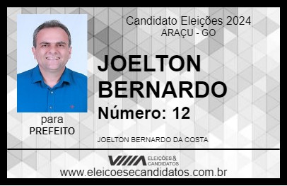 Candidato JOELTON BERNARDO 2024 - ARAÇU - Eleições