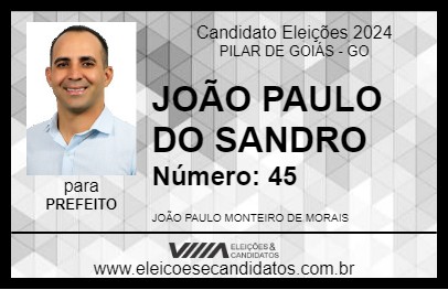 Candidato JOÃO PAULO DO SANDRO 2024 - PILAR DE GOIÁS - Eleições